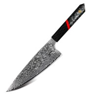 Damaskovski kuhinjski nož Za-37461 Santoku Kp37461, crni i crveni
