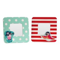 PREMIER HOUSEWARES Crveni/tirkizni drveni okviri u setu 2 kom 12x12 cm Pirate 