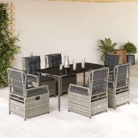 Vrtna garnitura, 7-dijelni set, dimenzije 160 x 80 x 74 cm, sivi