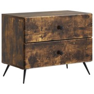 Noćni ormar s ladicama, 62 x 34,5 x 47,5 cm, dimljeni hrast