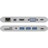 GOOBAY USB hub 62113, USB-C, 1x USB-C, 1x HDMI, 1x mini DP, 1x VGA, 1x RJ45, srebrni