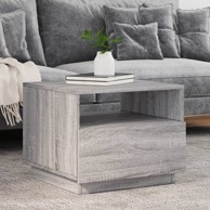 Stolić za kavu s LED svjetlima siva boja hrasta 50x49x40 cm