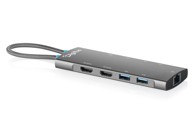 DIGITUS USB-C priključna stanica s 9 priključaka, 2x HDMI 4K 60 Hz, PD 100 W