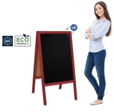 Znak drveni A-oblika Classic L, 61 x 118 cm, crveni