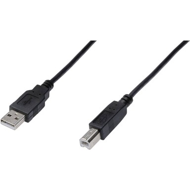 DIGITUS USB kabel A-B 0,5 m dvostruko zaštićen, crni