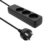 PROXTEND Produžni kabel s 3 utičnice 10 m, crni