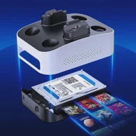 GRAUGEAR Kućište za tvrdi disk G-3506-CG, za 3.5-inčne diskove, kompatibilno s PS5, USB-C, stanica za punjenje kontrolera, do 6 Gbps