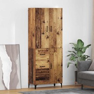 Zidna visoka komoda, 69,5 x 34 x 180 cm, konstruirano drvo, staro drvo