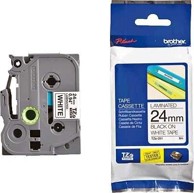 Nelaminirana traka 24 mm, crna na bijeloj podlozi