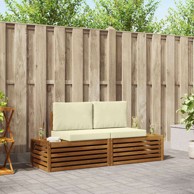 Set vanjskih sofa s jastukom, prirodna i krem, 2 kom