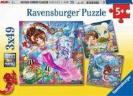 RAVENSBURGER Puzzle Charming Mermaids, 3x49 kom