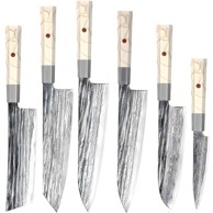 Set damaščanskih kuhinjskih noževa MA-39192, 6 kom, bijeli
