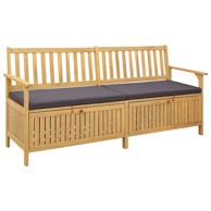 Klupa s pohranom i jastukom 170x63x84 cm, svijetli bagrem i tamno siva