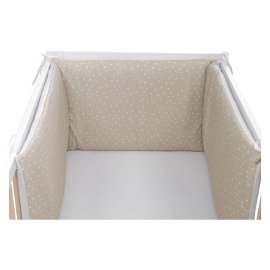 BUBABA BY FREEON Ogradica za krevet 190x40 cm, točkice, bež