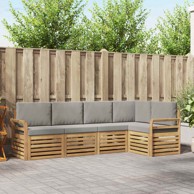Set vanjskih sofa, 5 kom, bijela i svjetlosiva