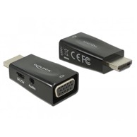 DELOCK Adapter, HDMI (M) na VGA (Ž), micro USB i zvuk, crni