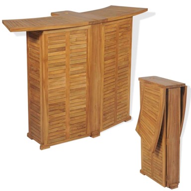 Barski stol sklopivi od masivne tikovine, smeđa
