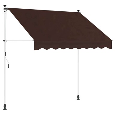 Ručno sklopiva tenda, 150 cm, smeđa, bijeli okvir