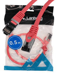 LANBERG Mrežni patch kabel RJ45 Cat.8.1 S/FTP, 0,5 m, crveni