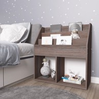 Stalak za dječje časopise sivi i hrast 71x30x78,5 cm od iverice
