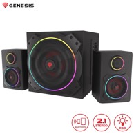 GENESIS Računalni zvučnici Helium 800, stereo 2.1, 60W RMS, RGB LED rasvjeta, Bluetooth 5.0, upravljačka ploča, daljinski upravljač, crnI
