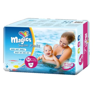 SWIMMIES Pelene za plivanje Magics Swimpants Medium, za jednokratnu upotrebu, 11 kom, 9–15 kg