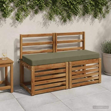 Jastučići za klupu Soest 2 kom 120 x 40 x 8 cm melange, maslinastozeleni