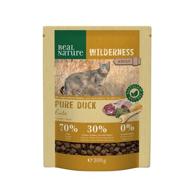 REAL NATURE Suha hrana za mačke Wilderness, pačetina, 300 g