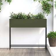 Povišena vrtna tegla 100 x 26 x 82 cm čelik, tamno zelena 