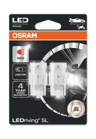 OSRAM LEDriving LED žarulje SL W21W/WY21W, W21W (7505) W3x16d, crvena