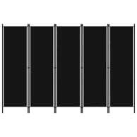 Sobna pregrada s 5 panela crna 250 x 180 cm