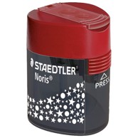 STAEDTLER Šiljilo metalno s PVC kutijom 2 rupe Noris 512 188 crveno/sivo