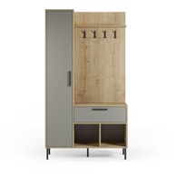 MARCKERIC Zeleni/u prirodnoj boji set za hodnik u dekoru hrasta 108x195x35 cm Heidy 