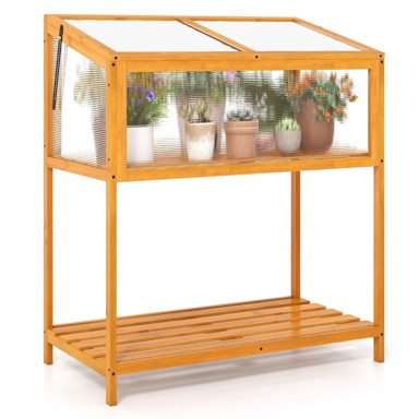 NORTHIX Drvena povišena gredica, 90x50,5x105 cm, podesivi prozirni krov