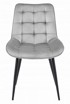OSKAR BERA Stolica, baršun, crne noge, srebrno siva, 1 komad