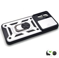 CAMSHIELD Pro maskica s magnetnim stalkom za Honor 90 Lite Srebrna