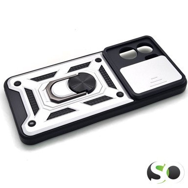 CAMSHIELD Pro maskica s magnetnim stalkom za Honor 90 Lite Srebrna