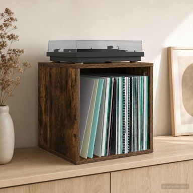 Kutija za vinilne albume, 37x36,5x38 cm, dimljeni hrast