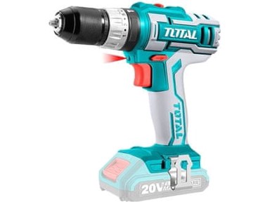 TOTAL Bušilica/odvijač TIDLI2002, akumulatorska, s čekićem, 20 V, Li-ion, 2 × 2000 mAh, set 50 kom