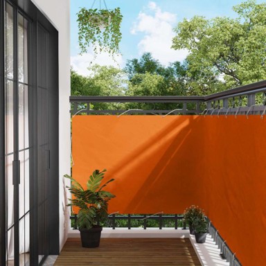Balkonski ekran, Oxford tkanina, 110 x 400 cm, narančasta