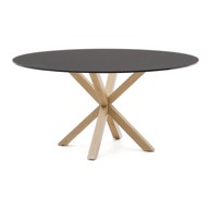 KAVE HOME Okrugao blagovaonski stol sa staklenom pločom stola ø 150 cm Argo 