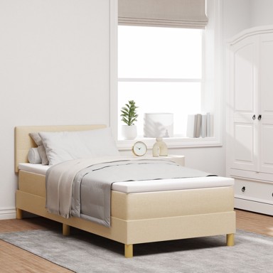 Box Spring krevet s madracem 90x190 cm tkanina, krem
