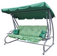 Vrtna ljuljačka, sa sklopivim sjedalom i podesivom nadstrešnicom 2u1, pattern, zelena