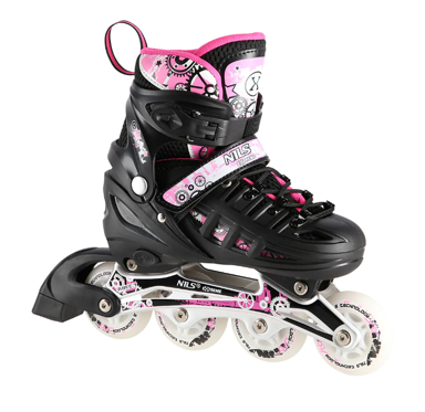NILS EXTREME Role i klizaljke 4u1, LED rasvjeta, veličina 31-34, roza