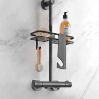 METALTEX Kupaonska polica Lava samoljepljiva željezna, mat crna