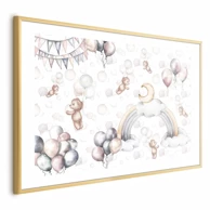 Plakat Medvjedi na nebu, 60x40 cm, zlatni okvir s margom
