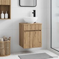 Zidni umivaonik s policom, artisan hrast, 39 x 41 x 64,5 cm