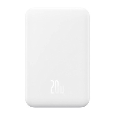 BASEUS Mini power bank, magnetski, 5000mAh, USB-C, 20W, bijeli