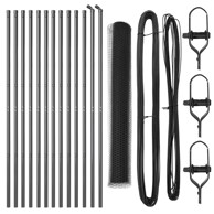 Set za ograde set od 2 čelik obložen prahom 25 x 1 m, siva