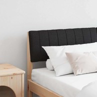 Tapecirano uzglavlje crno 135 cm čvrsto borovo drvo